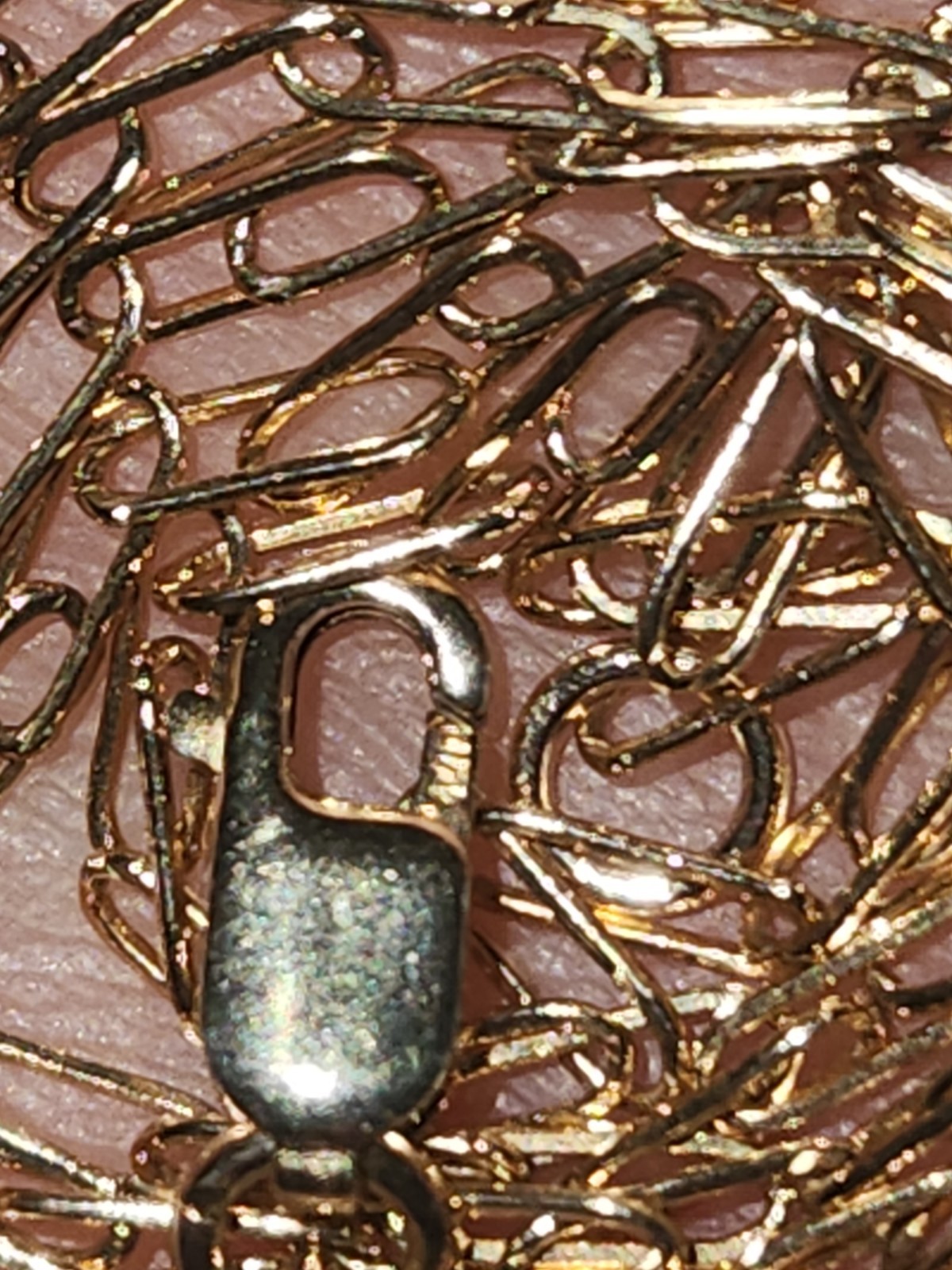 VTG 14K GOLD FILLED PAPERCLIP CHAIN ELONGATED LINKS LOBSTER CLOSURE NECKLACE 22″