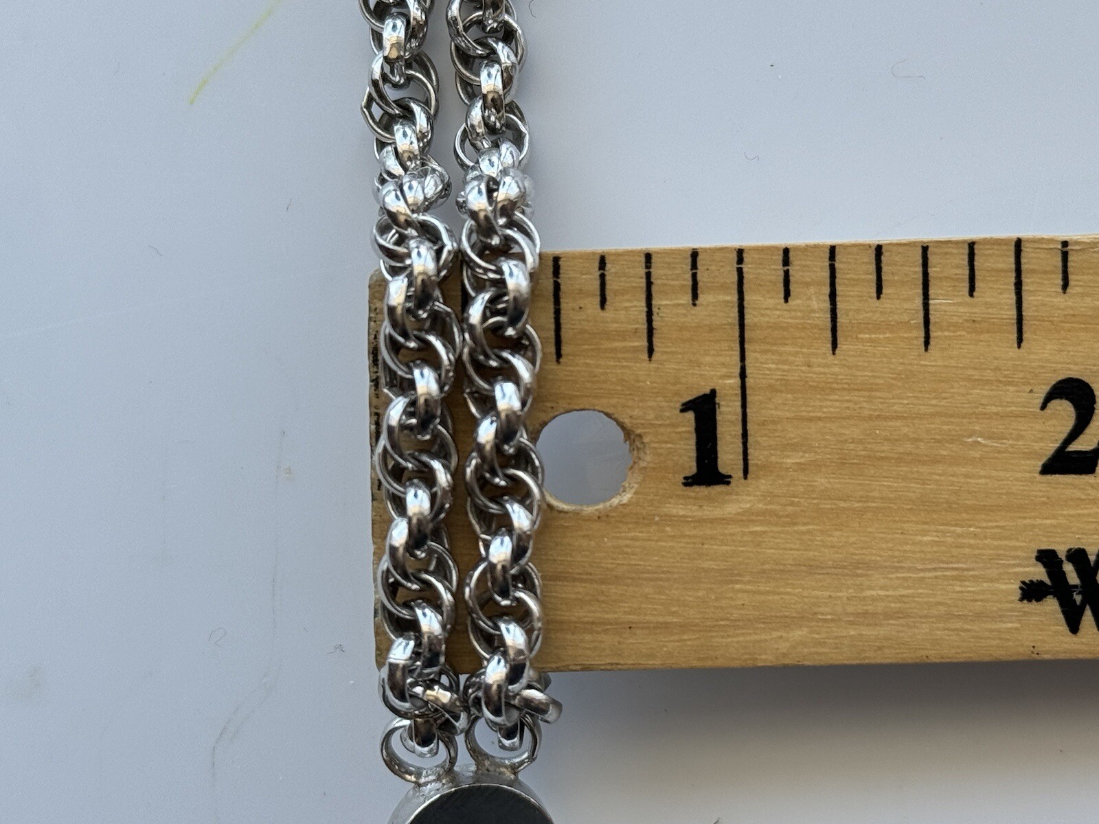 Vintage Silver TONE signed SPERRY double Rolo Chain Link Statement Necklace