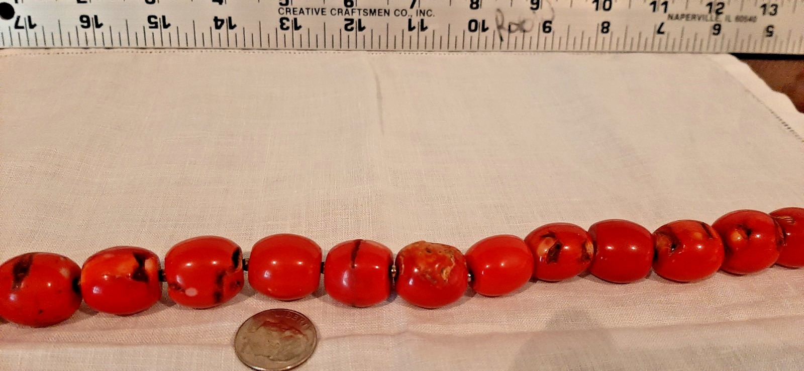 Vintage, Red Chunky Coral Necklace