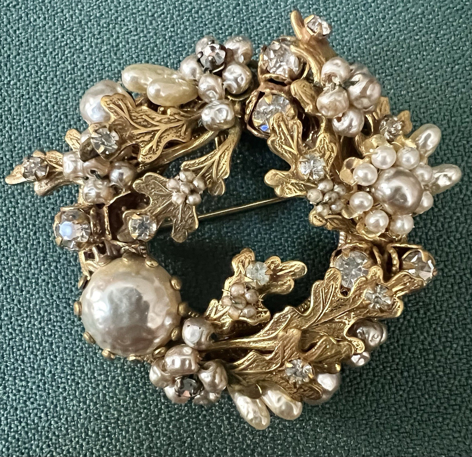 ORIGINAL BY ROBERT STUNNING PEARL RHINESTONE VTG BROOCH PENDANT MINTY CONDITION
