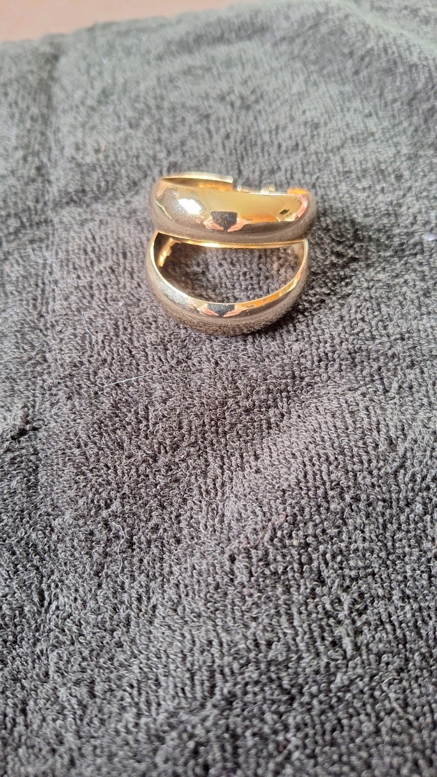 Vintage Hinge Clip on Gold Plate Metal – Wide Hoop Earrings