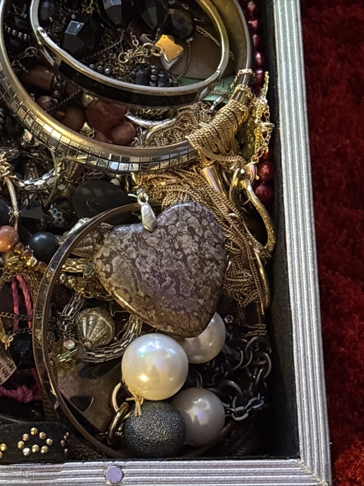 Mystery Jewelry Junk Box! 6-7 Lbs Inc Box Beads, Gold Silver Tones, Possible 925