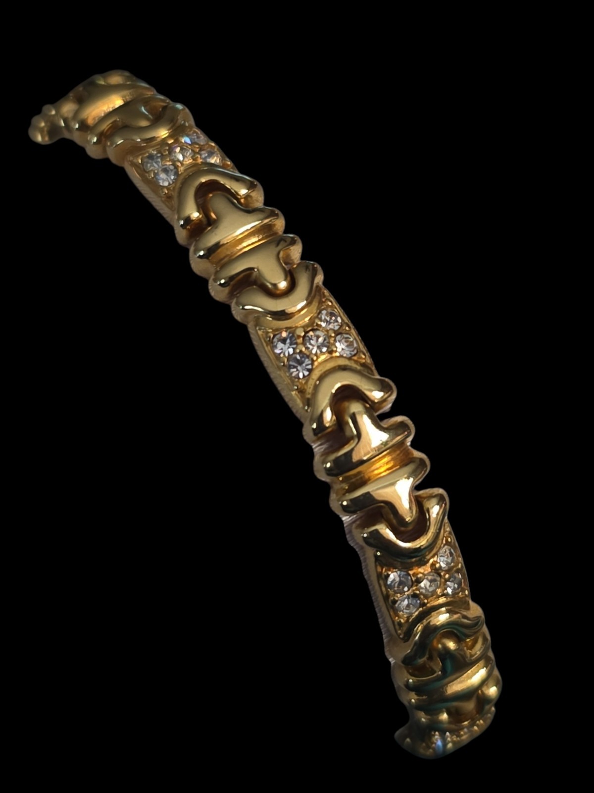 Vintage Joan Rivers Goldtone Rhinstone Bracelet 7 3/4 In