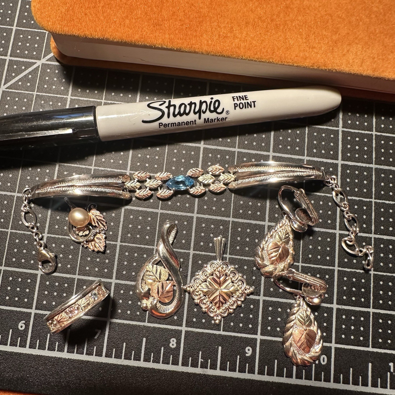 Coleman Black Hills Gold Sterling Silver & Solid 12k Mixed Jewelry Lot Gem 925