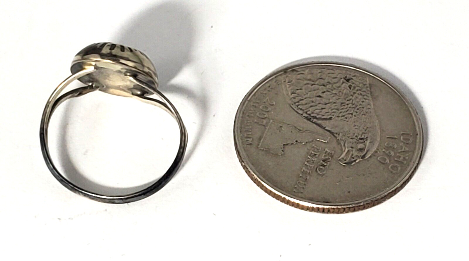 Vtg Sterling Silver SOUTHWEST Navajo Turquoise Shadow Box Ring Lot Sz 5.5