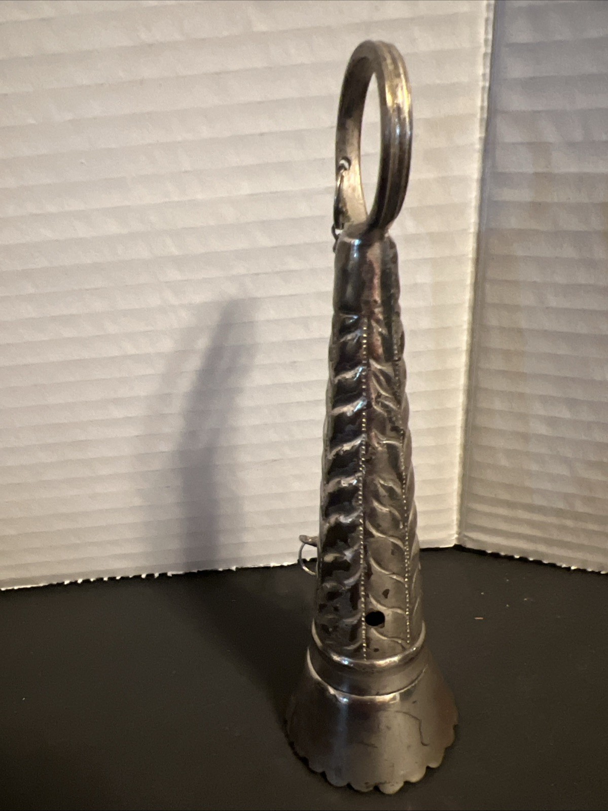 VTG Silver Tone “Tussie Mussie” Posie Flower Holder With Finger Ring