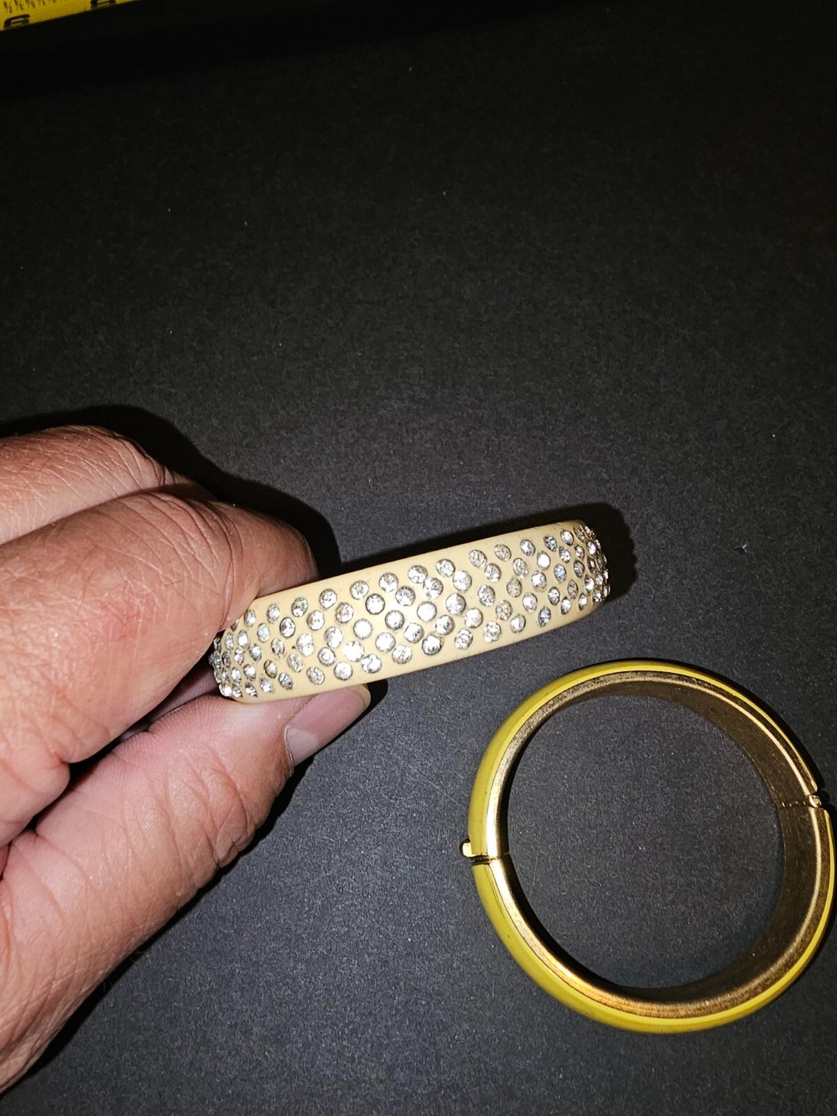 2 vintage bangle bracelets I believe the solid one may be Bakelite but not sure