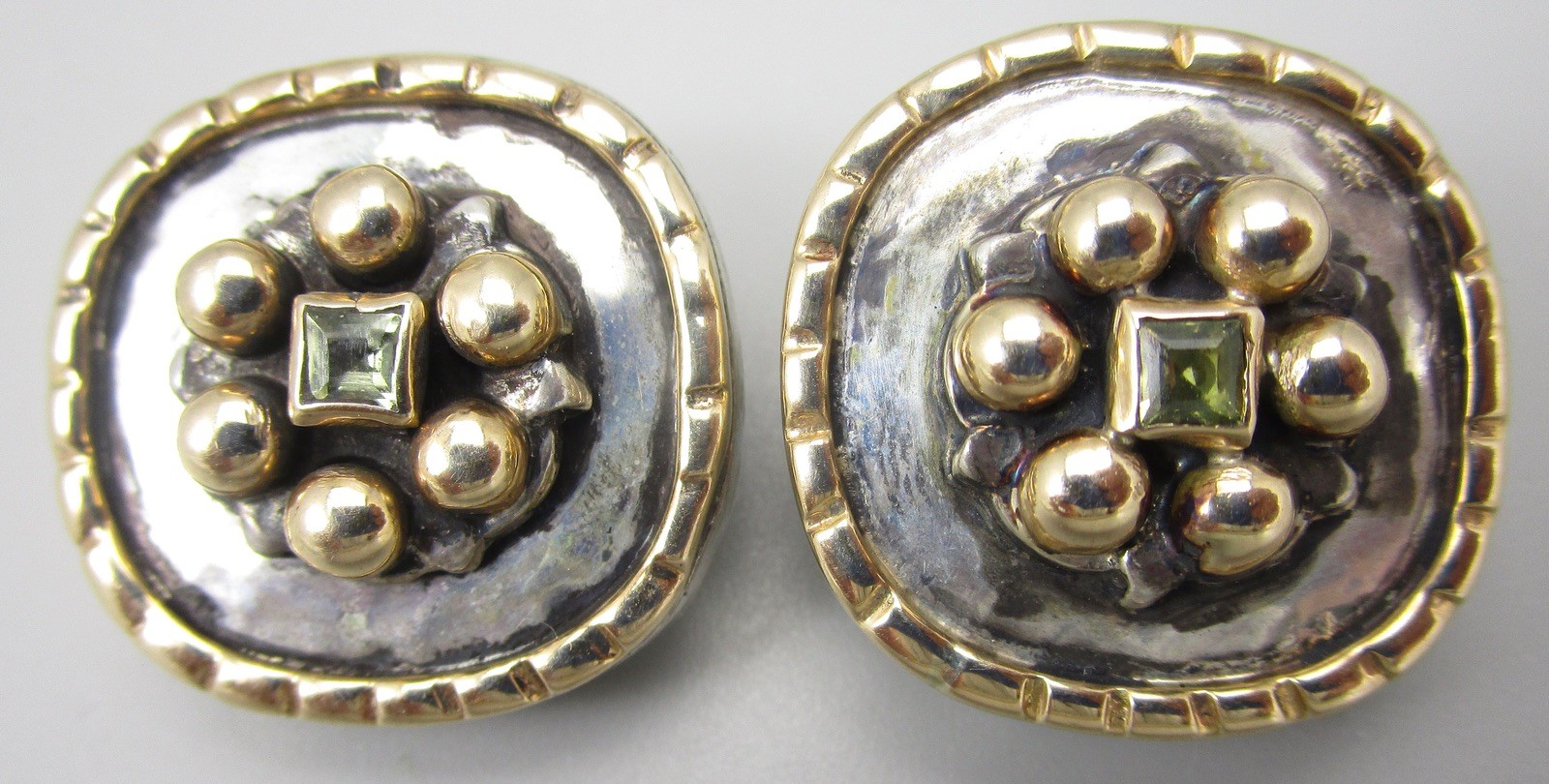 LOVELY DIAN MALOUF STERLING 14K PERIDOT  EARRINGS