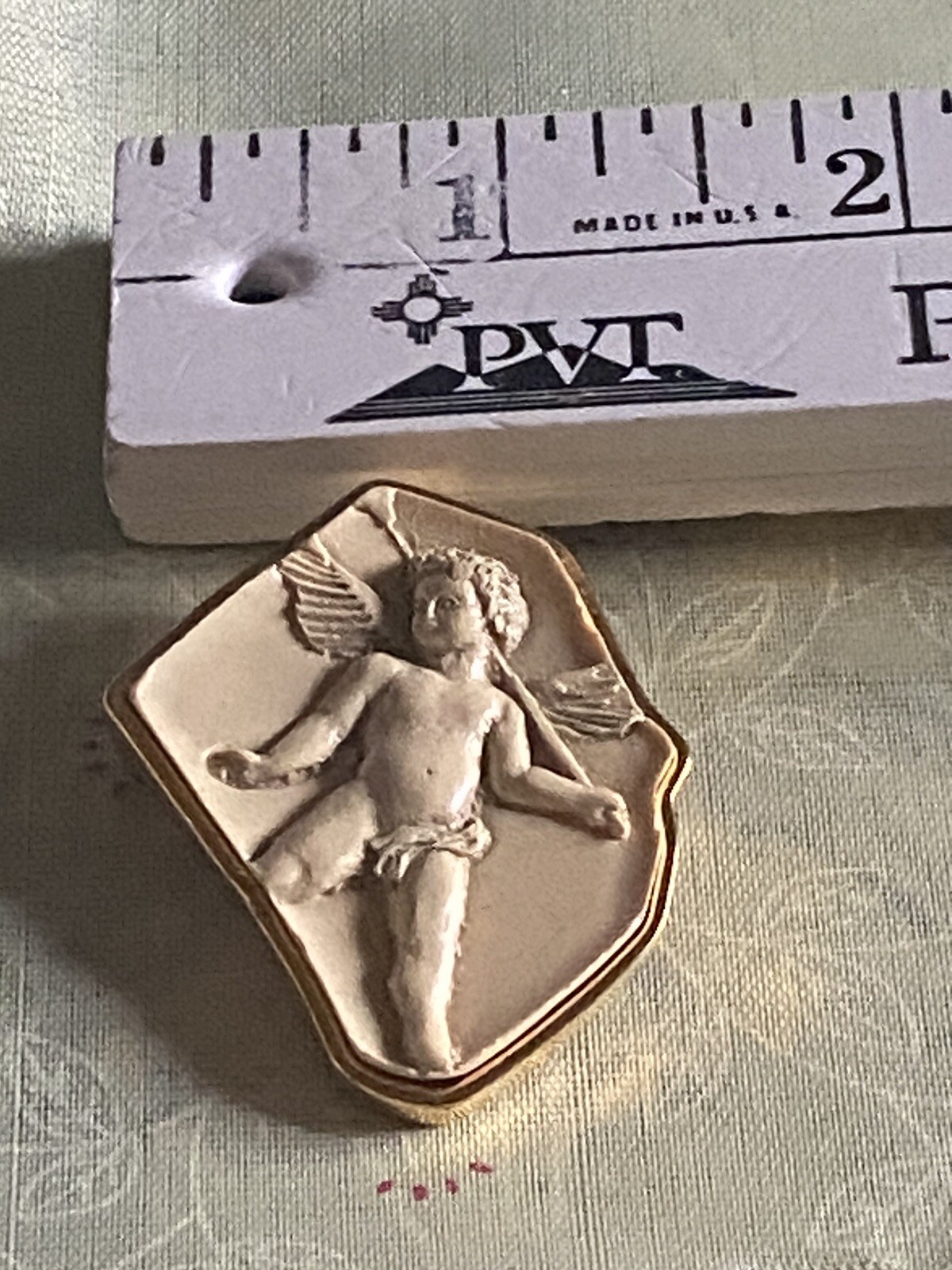 Vintage Vatican Library Collection Cherub Brooch W/Raised Relief