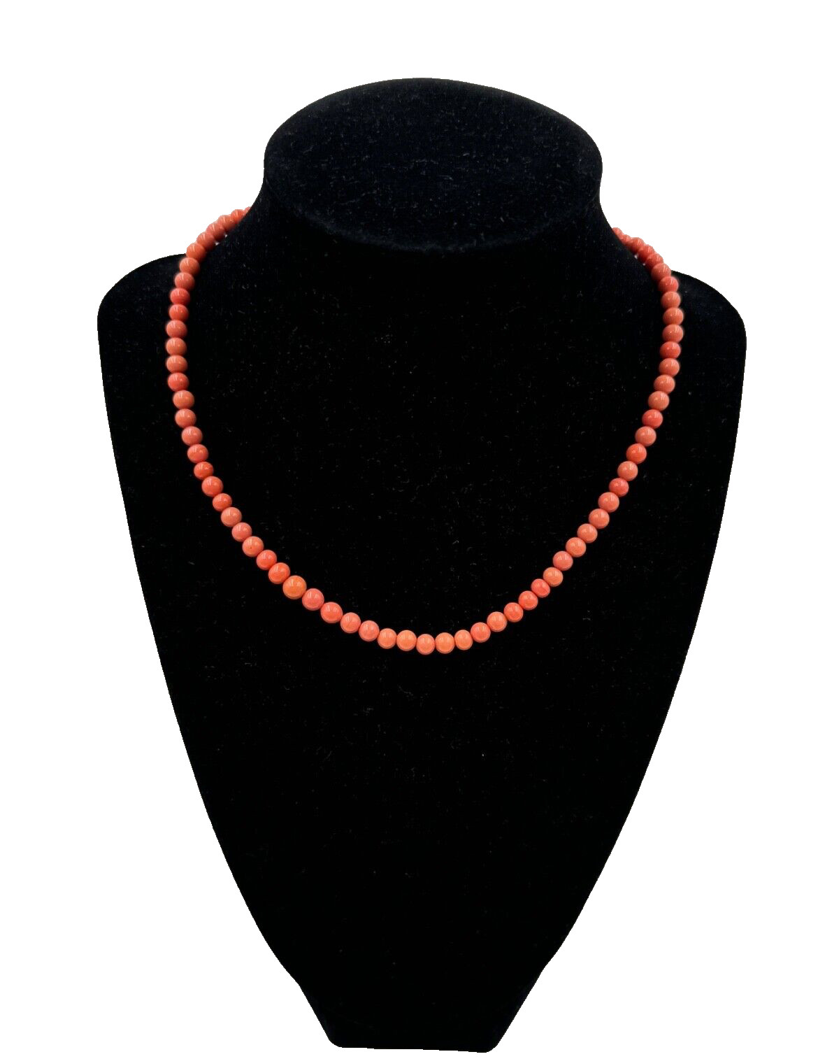 NATURAL GENUINE CORAL 150 Years Old ANTIQUE VICTORIAN NECKLACE 1 STRAND CHOKER