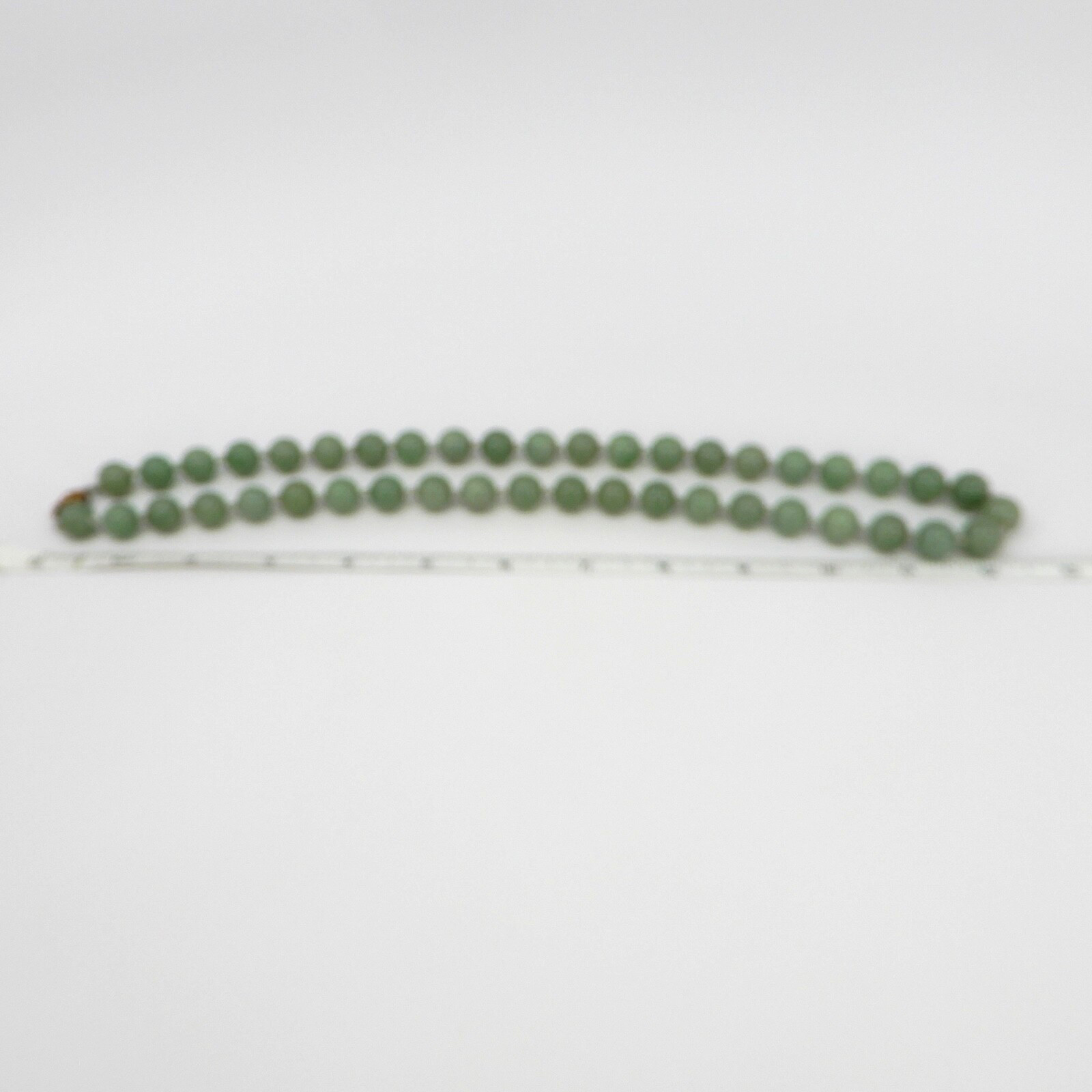 Vtg Green Jade Knotted 12mm Bead Necklace 24” .925 Silver Filigree Clasp 115 gr