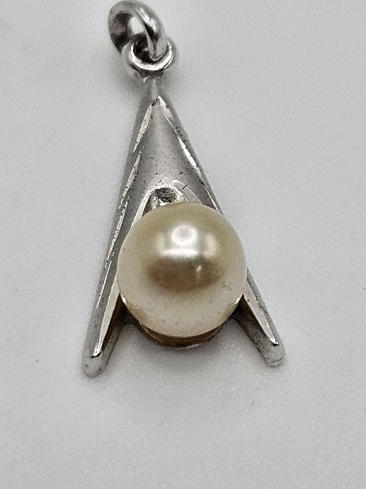 Vintage Sterling Silver Pearl Minimalist Small Charm