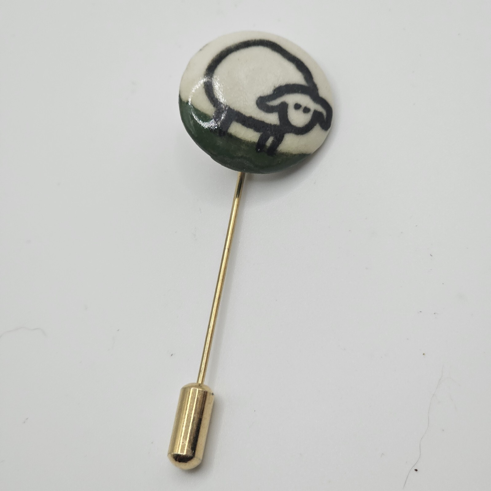 MA Hadley Style Stick Pin Sheep Lamb Gold Tone Estate Find