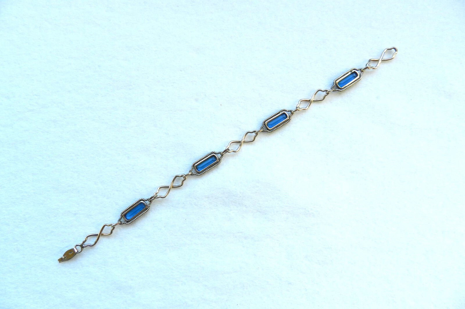 Antique 1/20 12K Yellow Gold Bracelet *7 5/8” x 1/4” * *Glass Gems* *7.5 Grams*