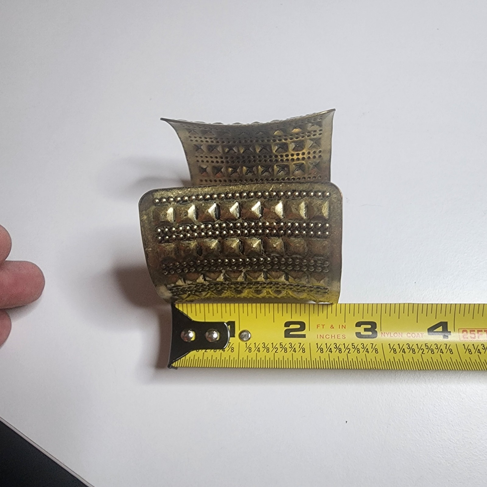 Vintage Wrist Cuff Arm Bracelet Golden Tone Metal Gypsy Egyptian Gladiator Cool