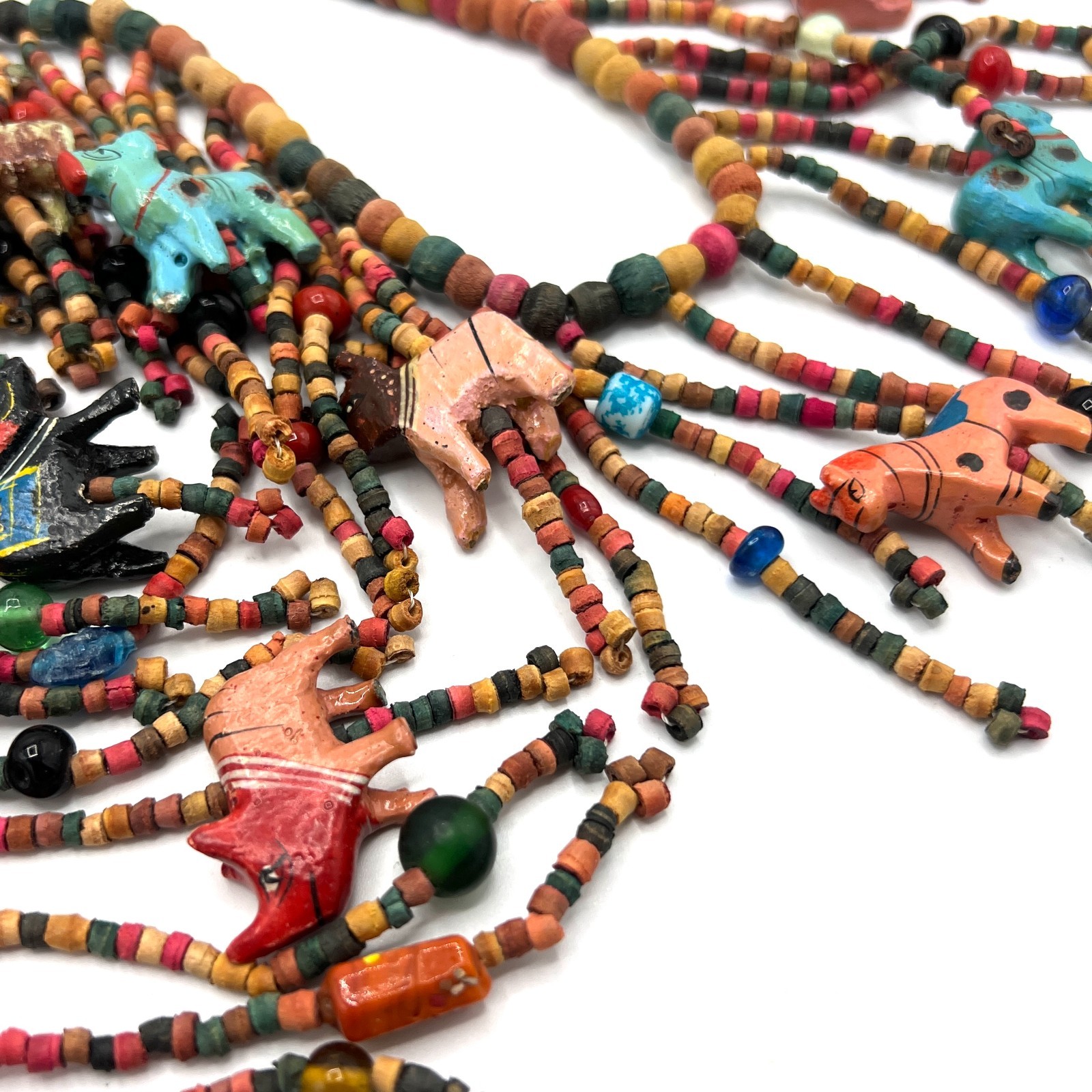 Long Artisan Beaded Animal Necklace with Colorful Fringe – Global Folk Inspired