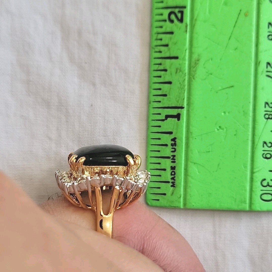Unworn Vintage Merlite 14K Dura-Klad Gold Electroplate Cocktail Ring SIZE 9