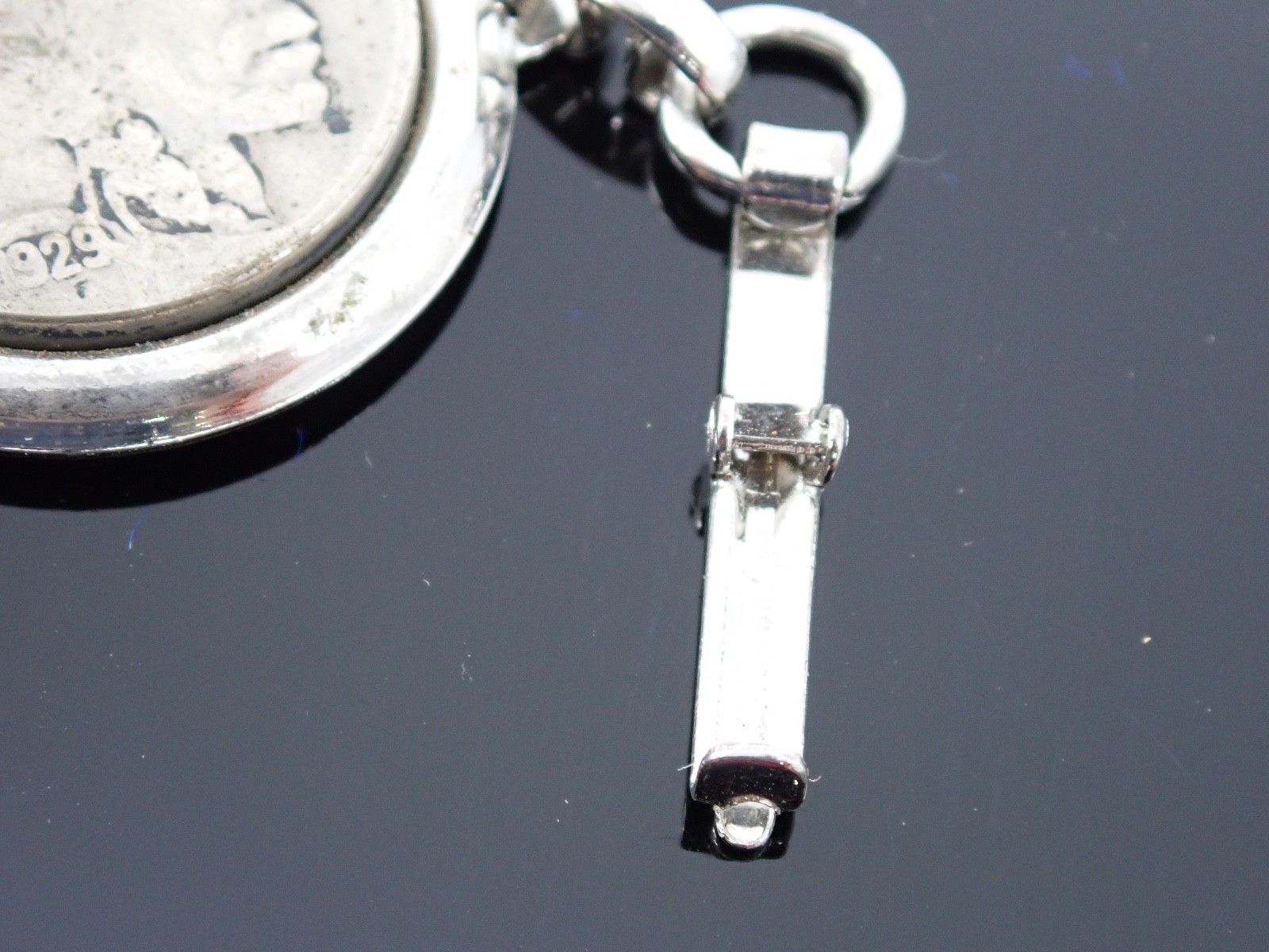Vintage 1929 Buffalo Nickel Coin Bracelet Handcrafted Silver Tone Mounts