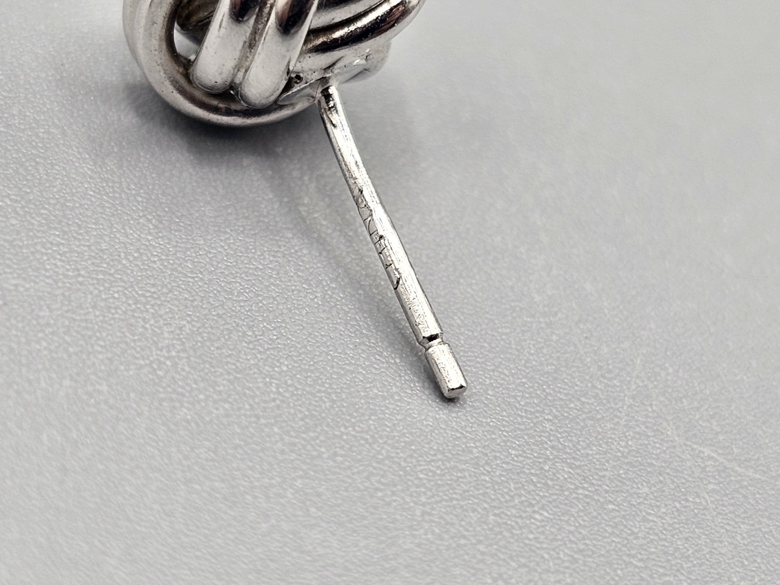 Sterling Silver Vintage .925 Knot Design Studded Push Back Earrings