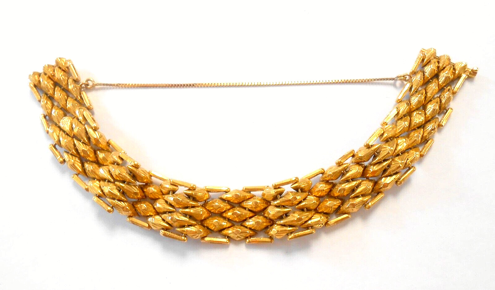 Fabulous Vintage Hand Made 18K Solid Yellow Gold Wide Link Bracelet 7 3/4 x 5/8