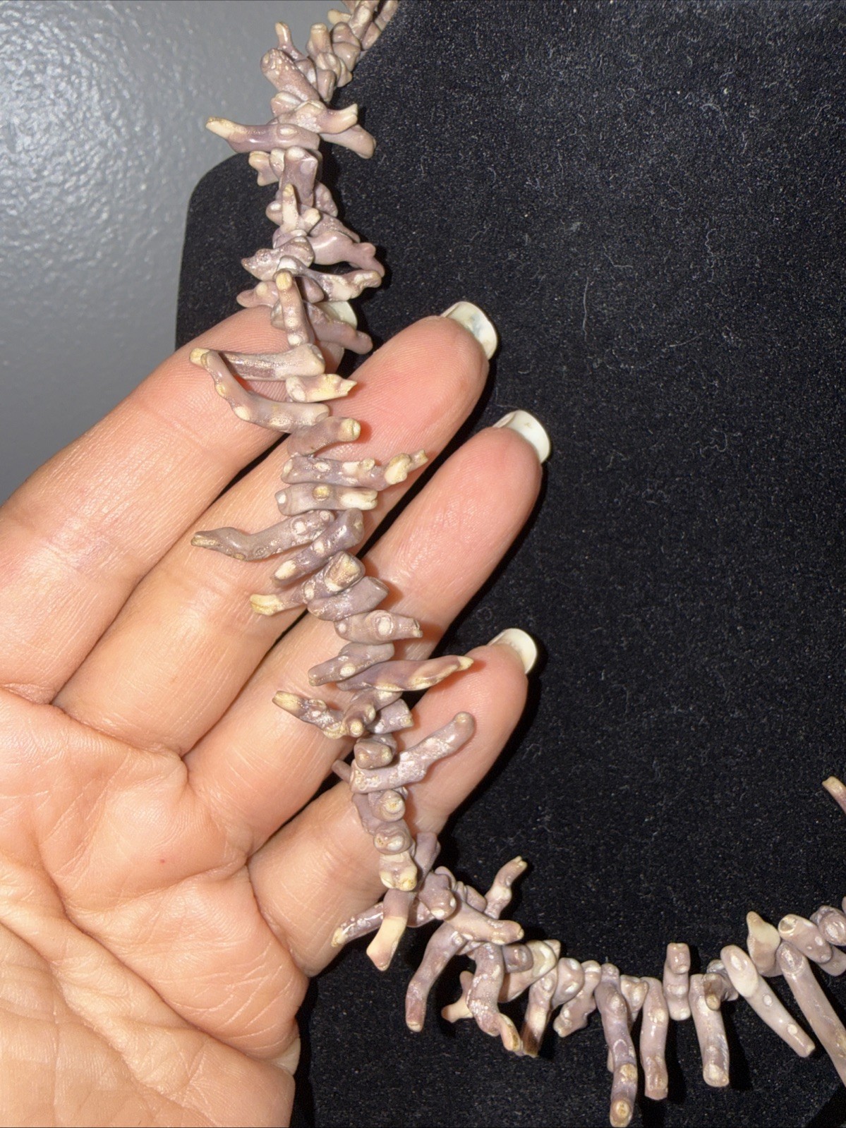 Vintage Lavender Branch Coral Necklace 18 Inch Strand