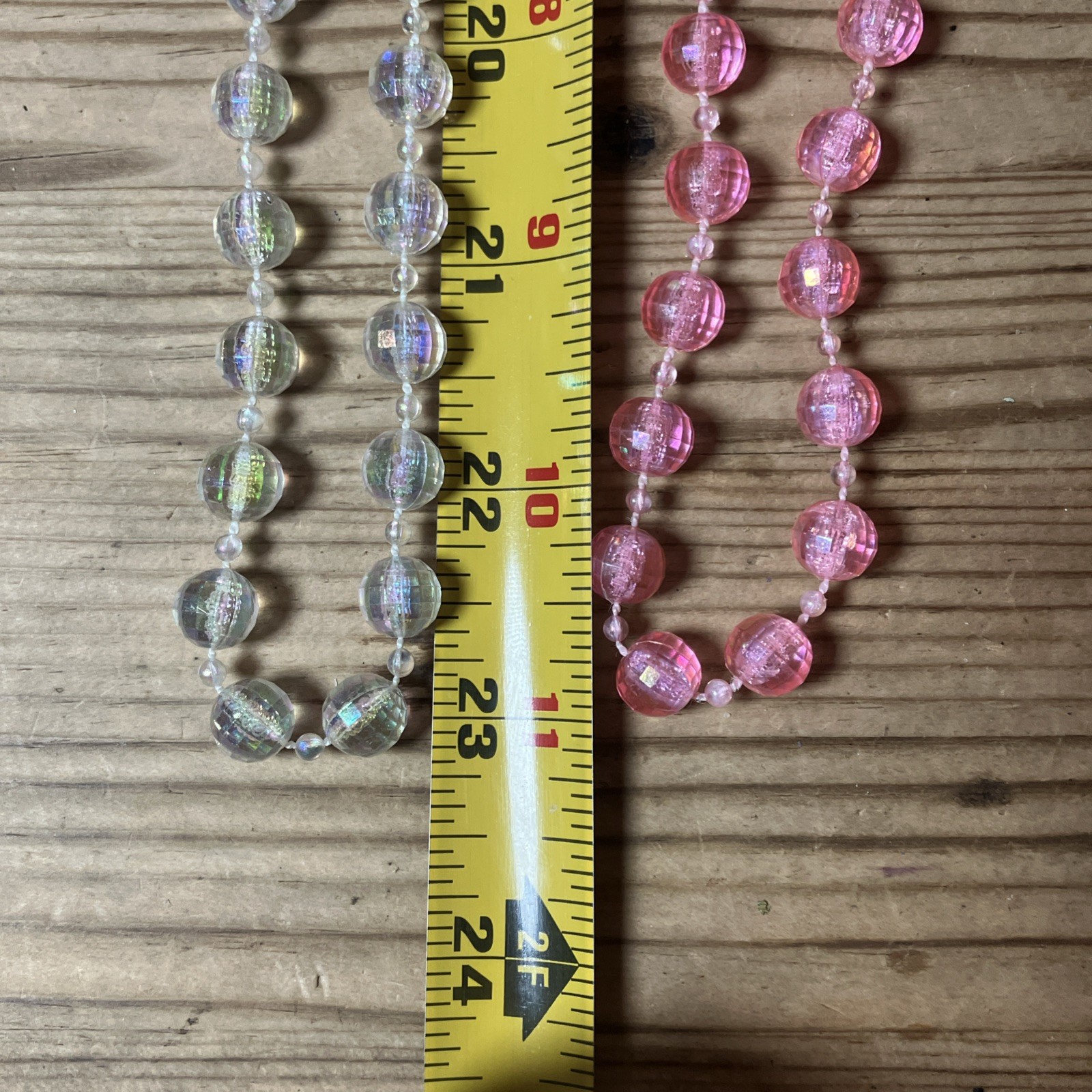 Vintage Costume Beads Lot Of 6 Strands Teal Purple Pink White Dress Up Plastic