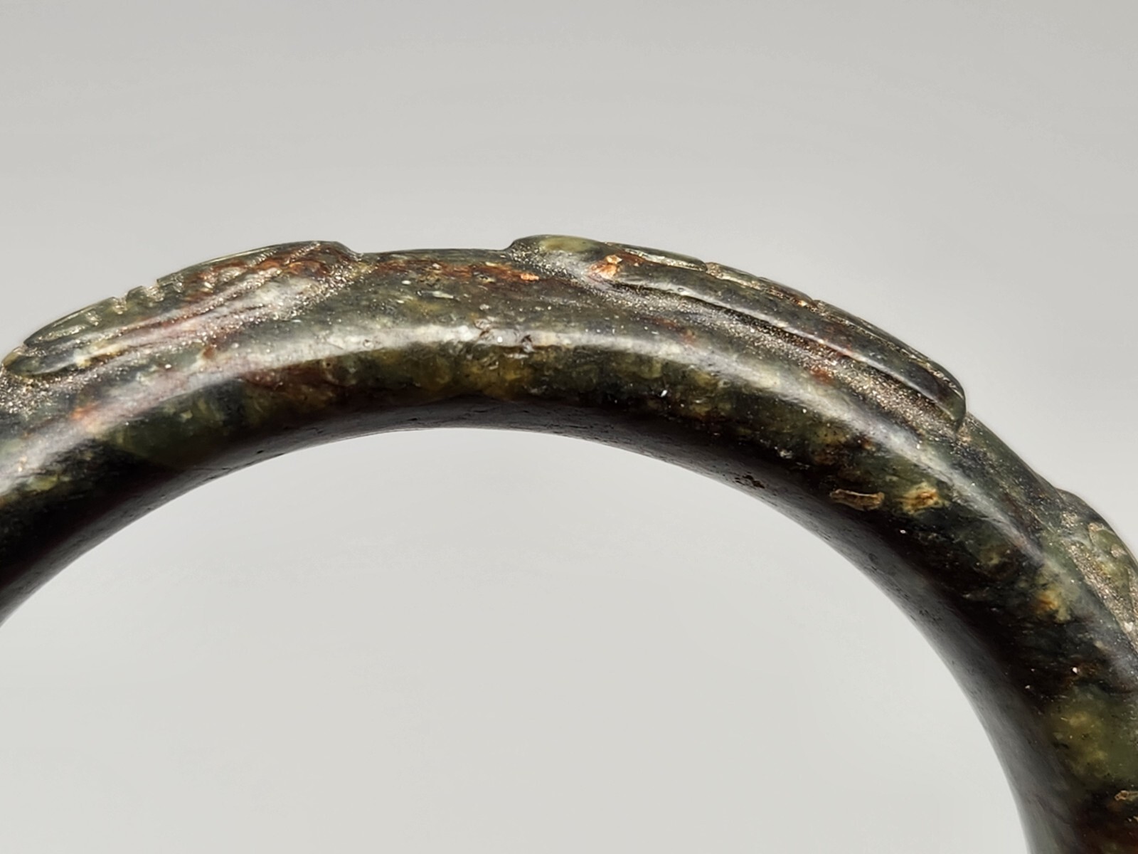 Vintage Natural Dark Green Jade Jadeite 17mm Bangle Bracelet