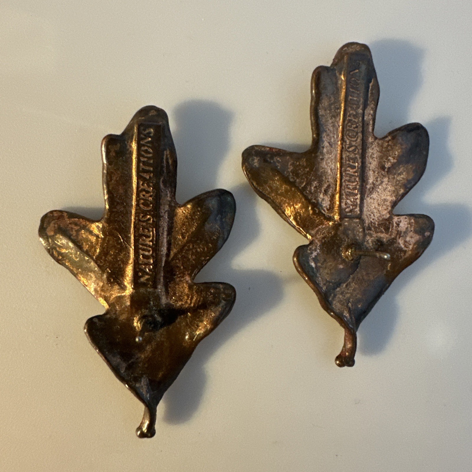 Vintage Nature’s Creations Jewelry Ginkgo Leaf Pin /pendant And 2 Pair Earrings