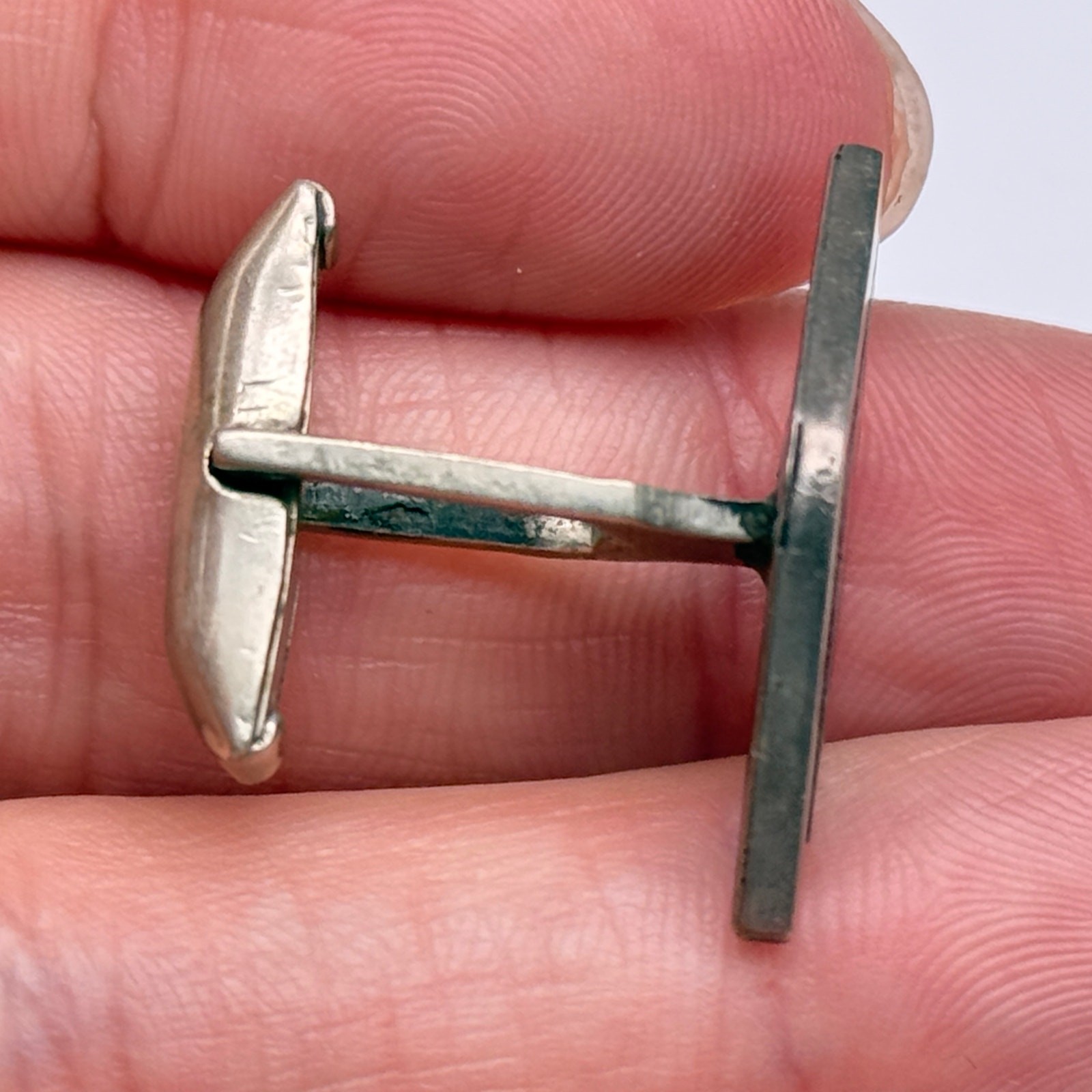 Vintage Wood Sterling Silver Taxco 980 Cufflinks