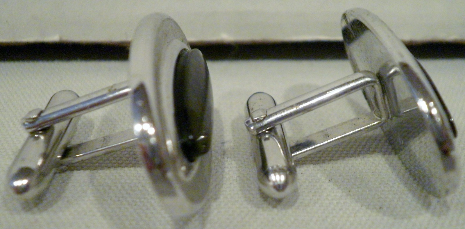 Vintage Swank Silver Tone Tie Bar Clip and Cuff Links Gray Stone