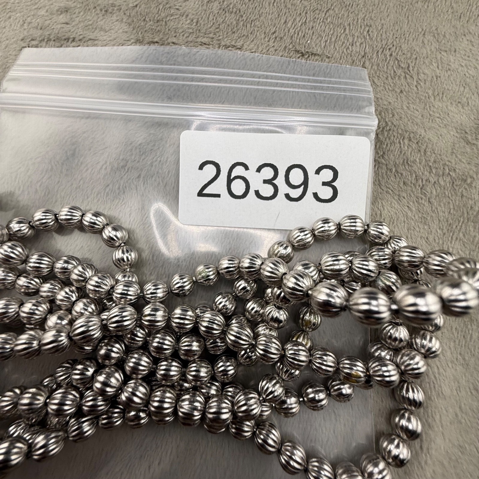 Vintage Metal Beaded Necklace Silver Tone Long Flapper Multi Wrap 60”