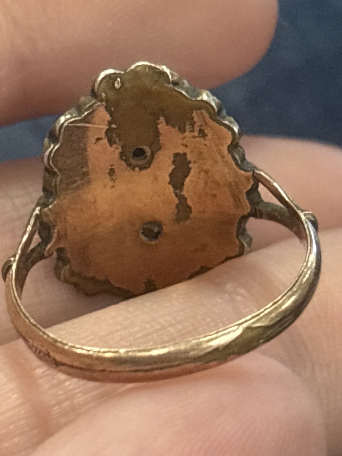 Antique Bohemian Garnet Cluster Ring Czechoslovakia Gold Genuine Garnets Estate