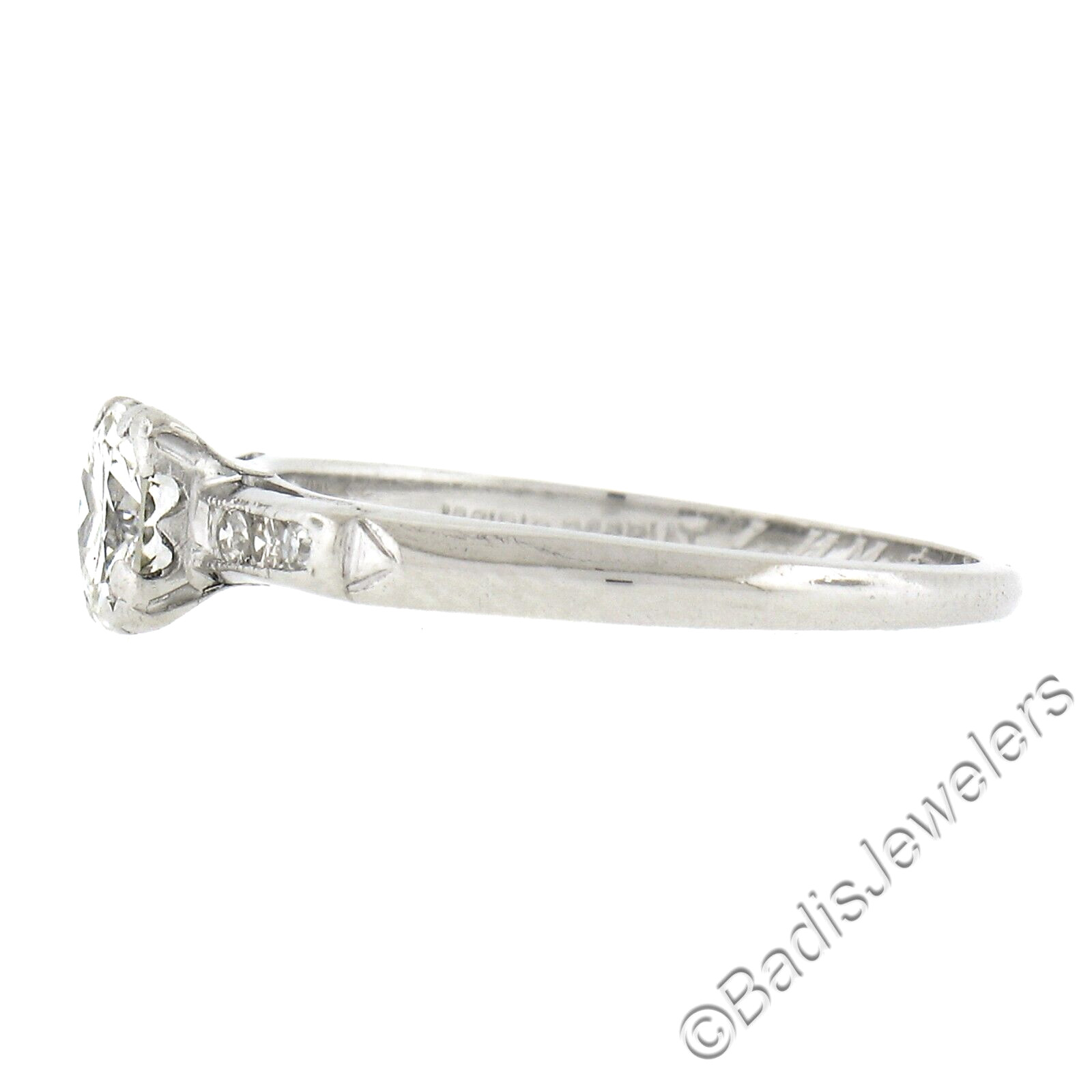 Vintage Platinum .58ctw Old European Cut Diamond Solitaire Engagement Ring
