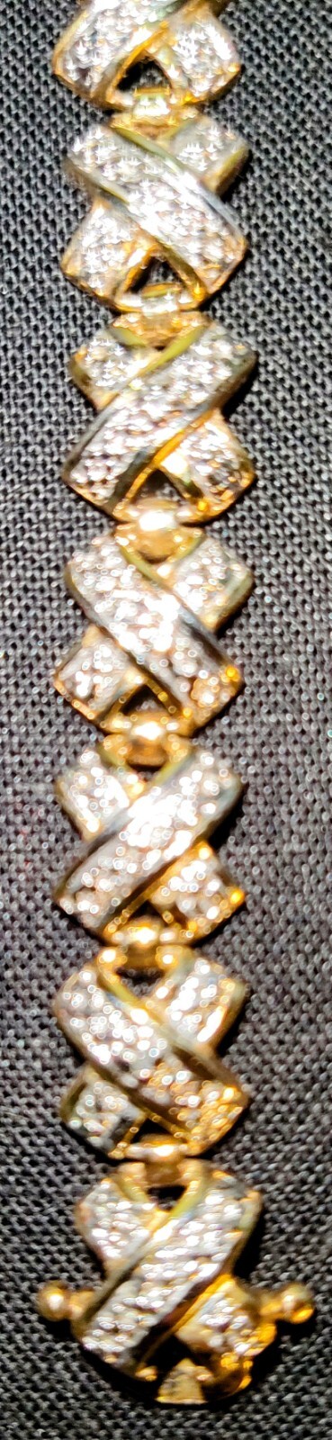Vintage Gold Vermeil On Sterling Silver 925 X Design bracelet 2 safety Clasps