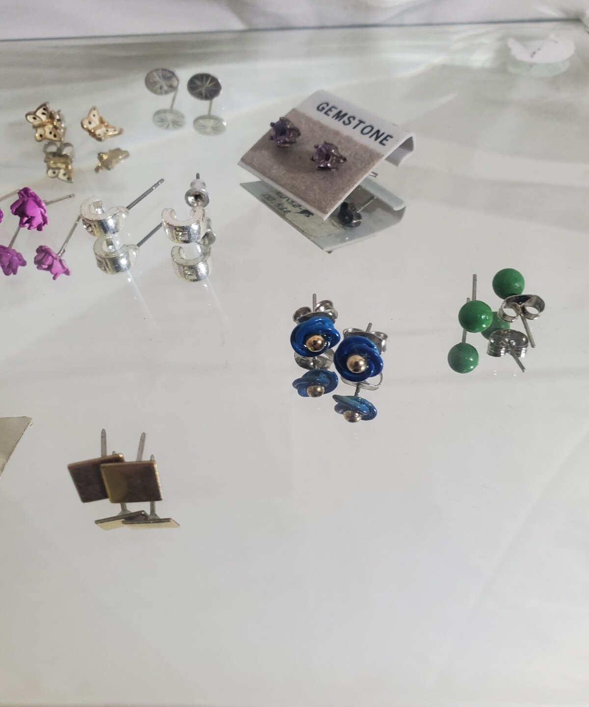 Vintage Earring Lot 16 pair miniature rose angel butterflies posts 60s 80s 90s
