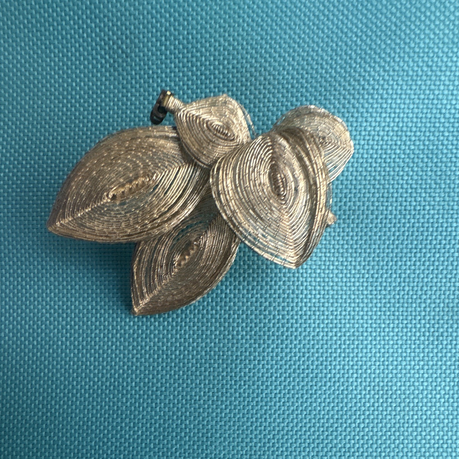 Vintage Gold Tone Leaf Brooch Pin Signed Germany Nature Flowers & Plants
