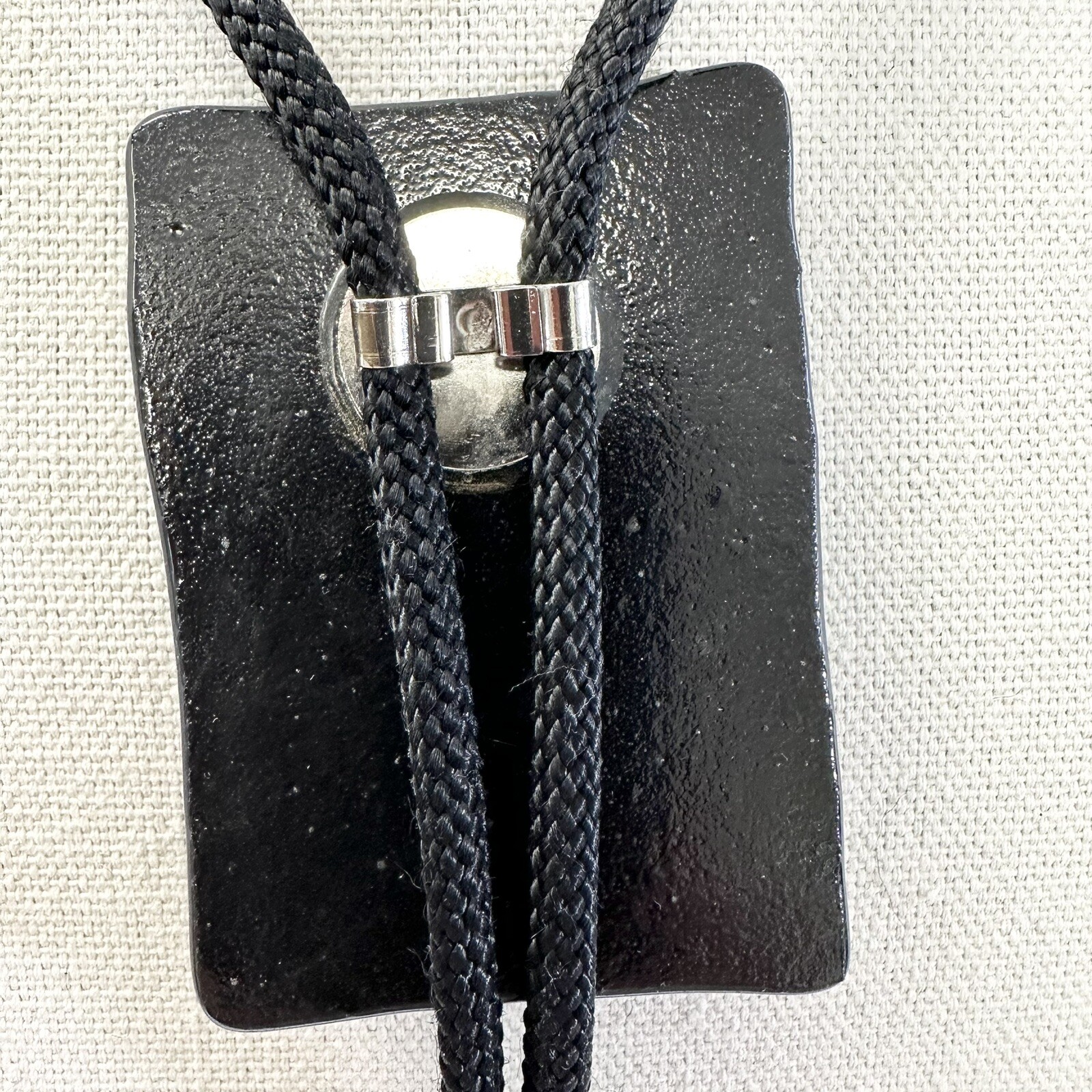 Vintage Black Ceramic Red Hat Western Bolo Tie Southwestern