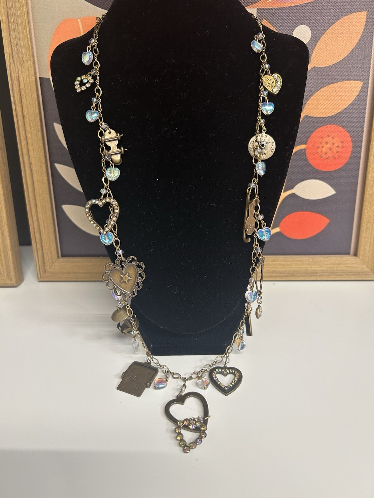 Glass Works Vintage Necklace 15” Long