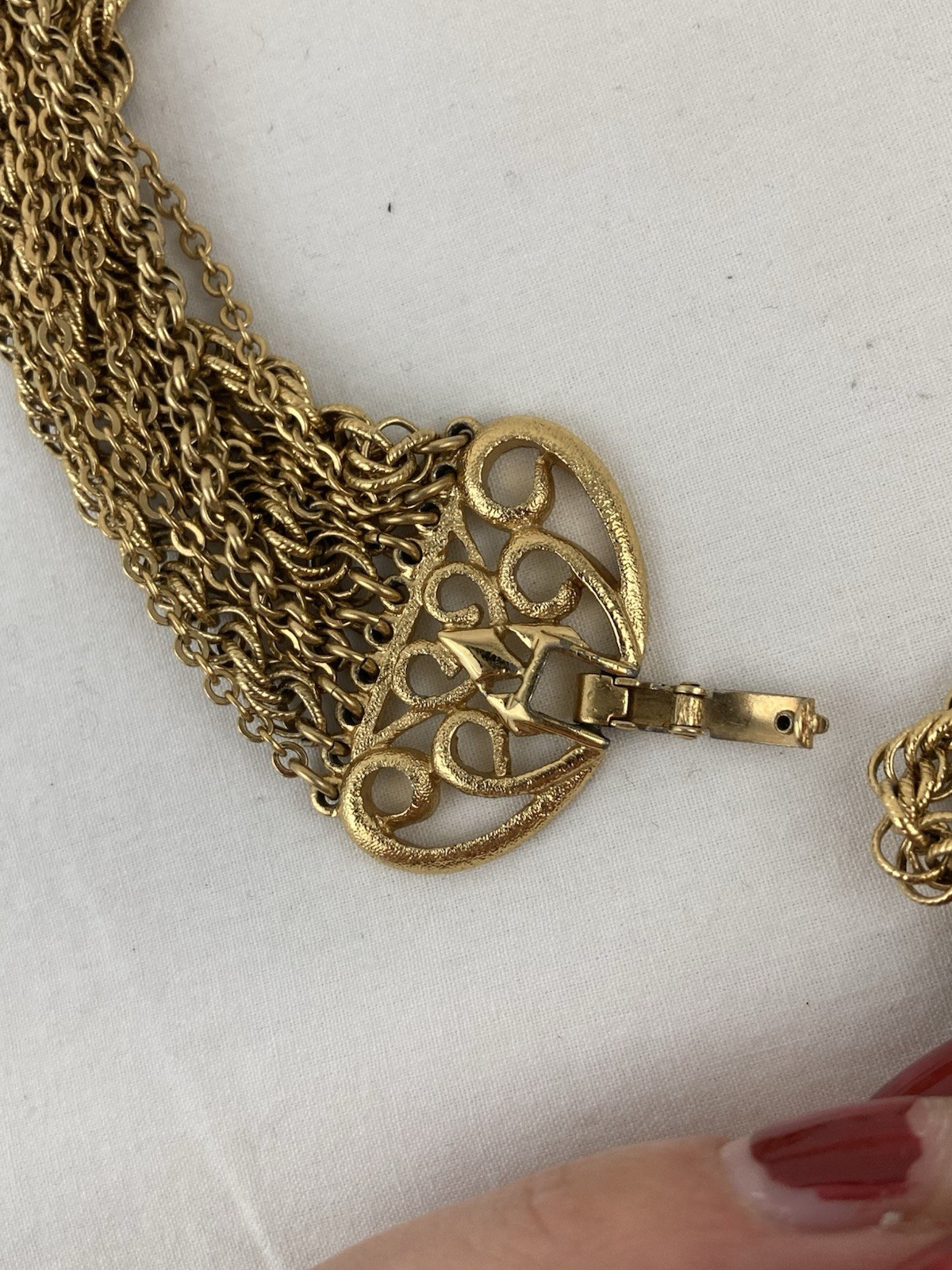 Vintage 1969 Monet Festoon Necklace Gold Tone Statement Piece Rare Excellent