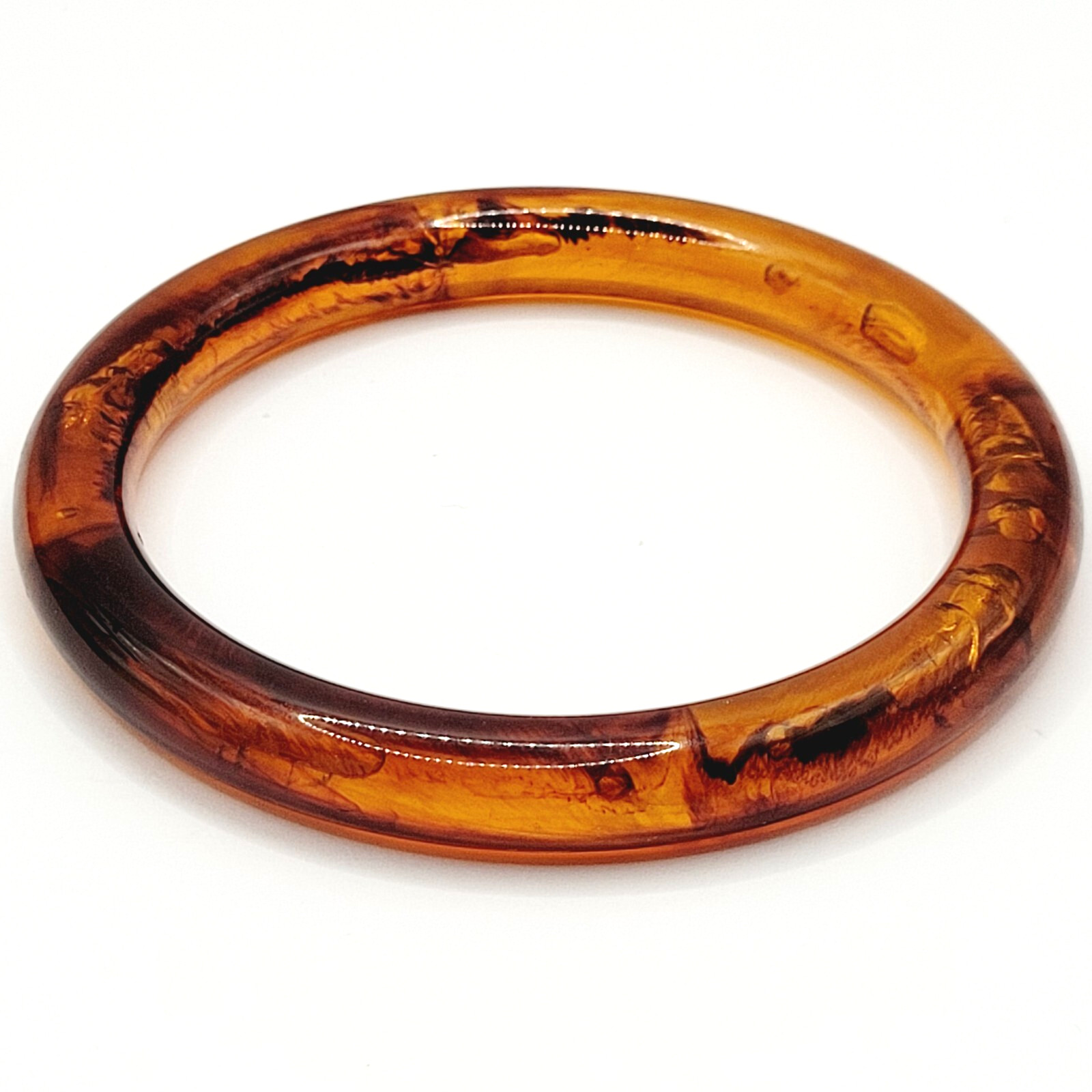Classic Retro Faux T Shell Acrylic Bangle Bracelet Vintage 1980s with Bubbles