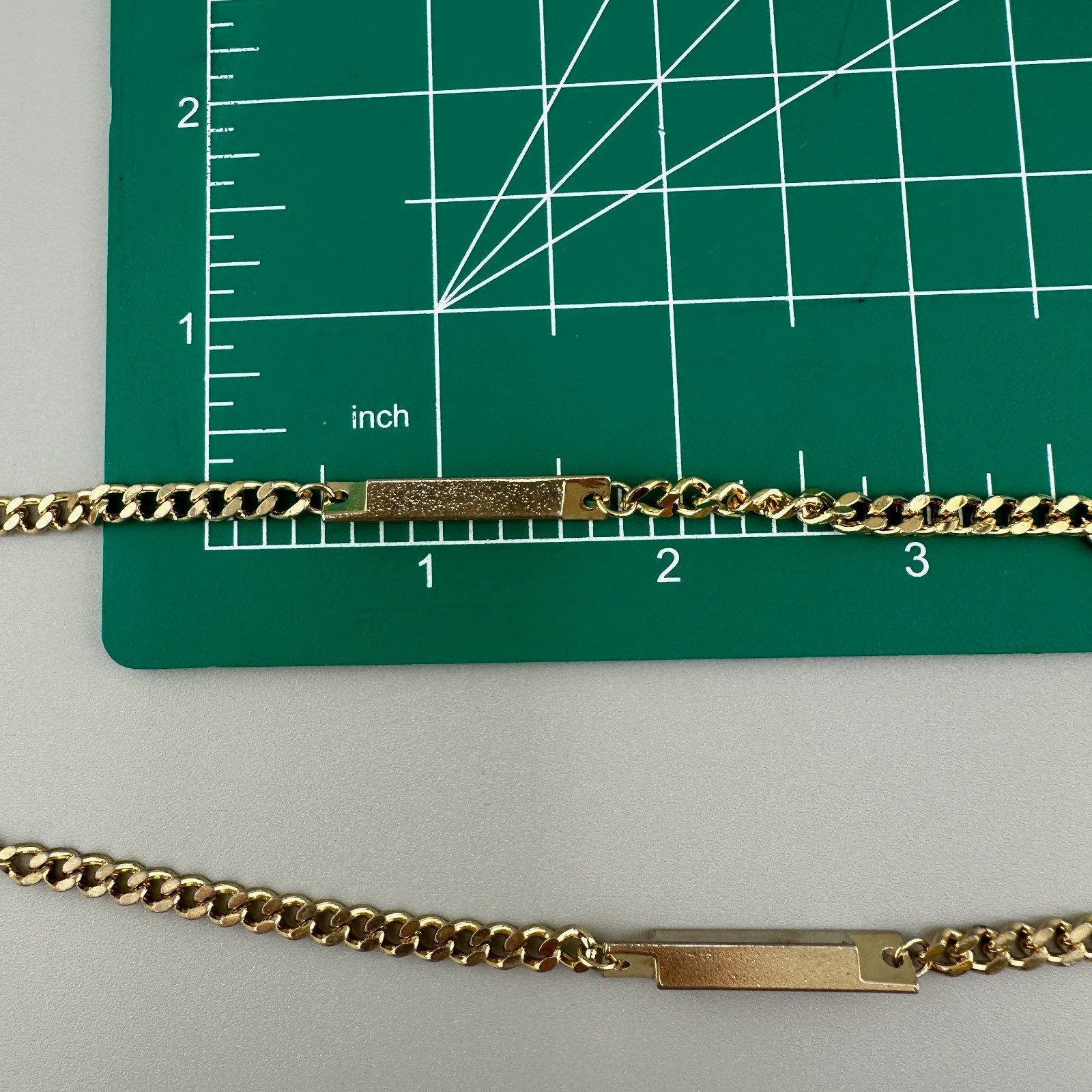 Vintage Chain Necklace Gold Tone Curb Bar Link 18″ Spring Ring Clasp 1990s Y2K
