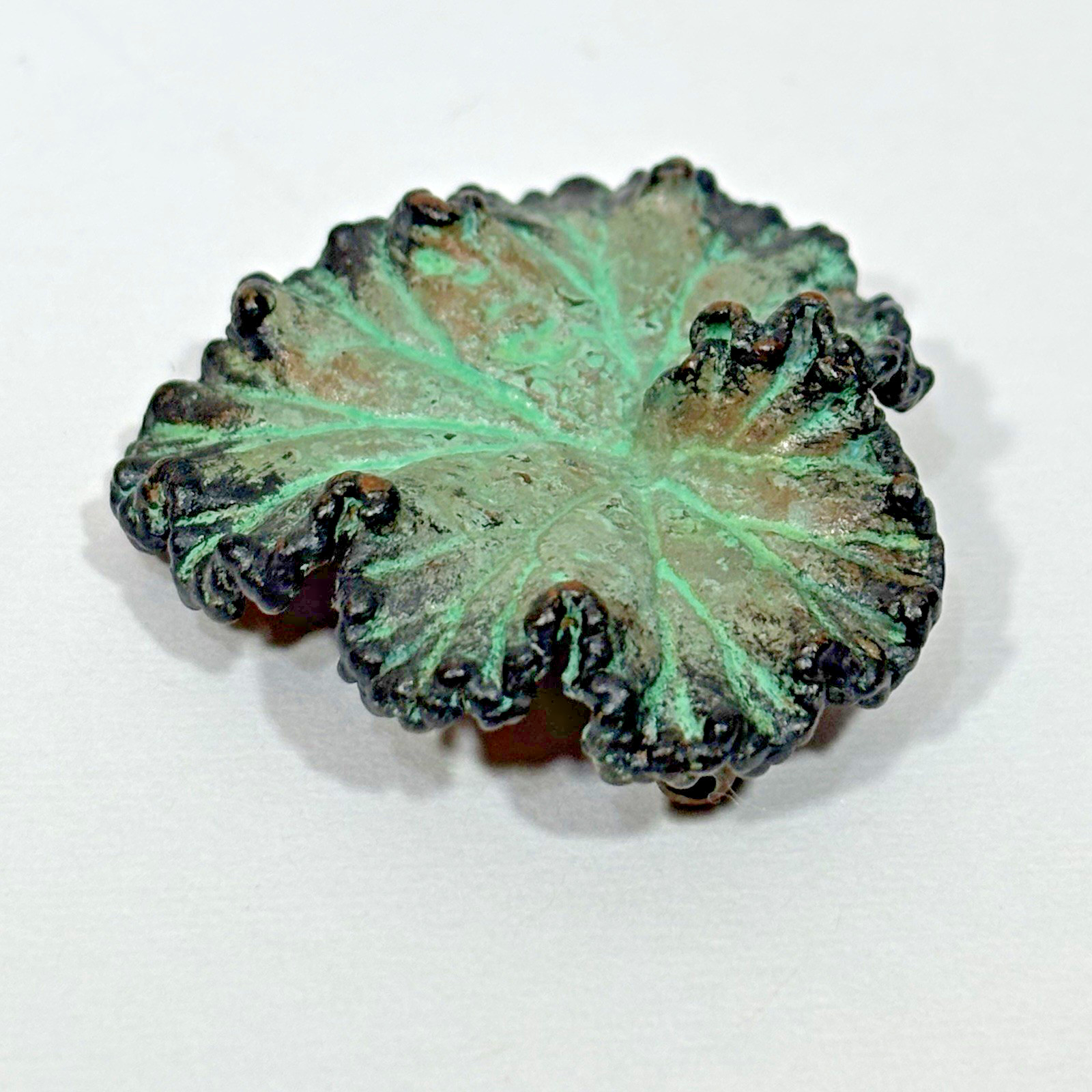 Nature’s Creations Lot of 2 Brooch Pin Copper Arborvitae Thujas & Geranium Leaf