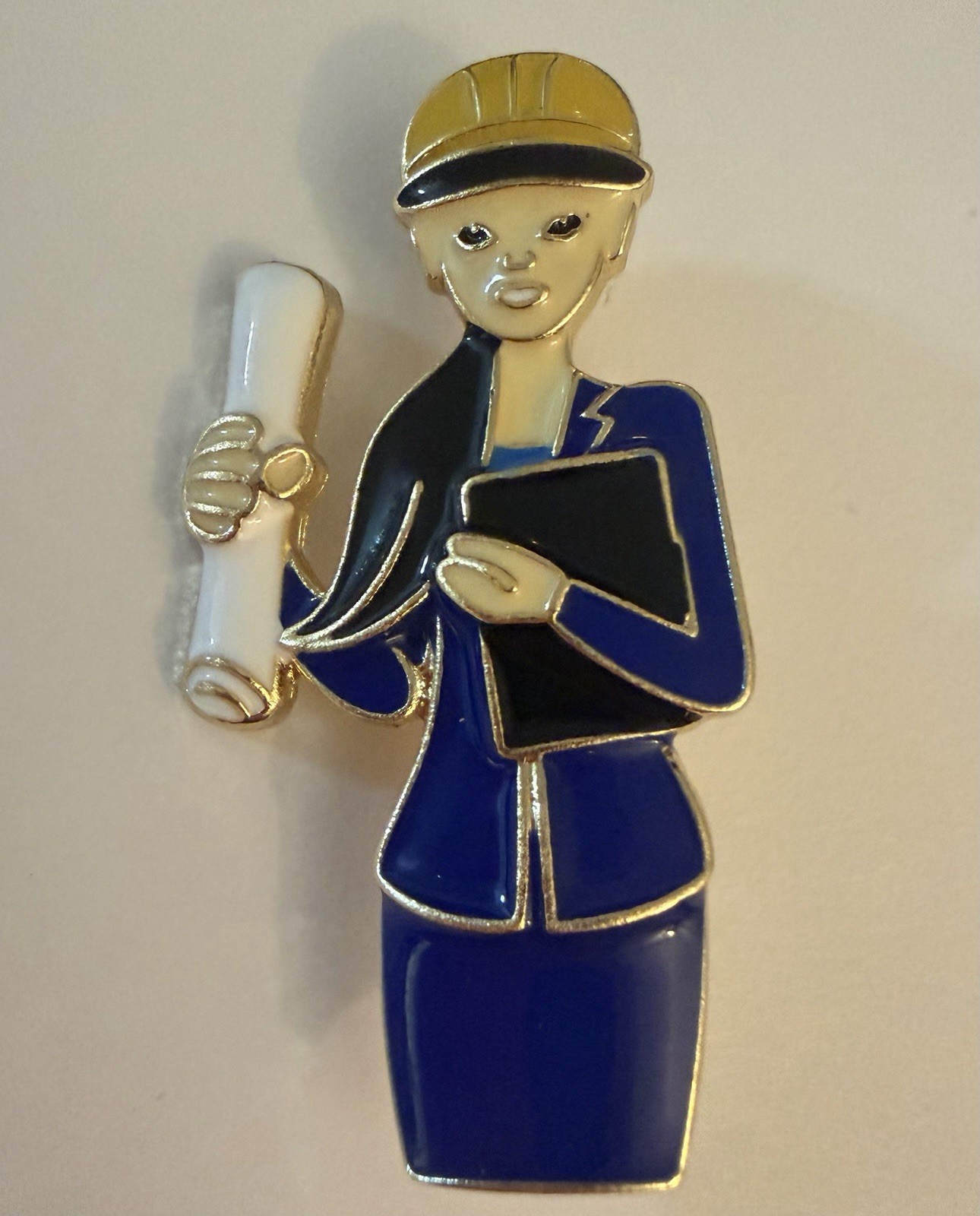 Engineer Brooch Contractor Construction Architect Person Lady Woman Pin Hard Hat