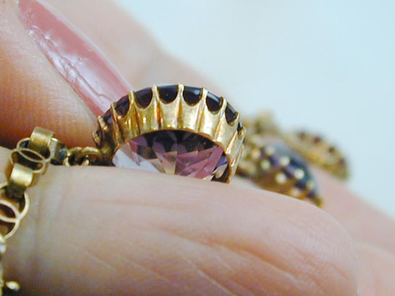 Antique 18k Gold 17 Round Graduated Amethyst Riviere Necklace STUNNING