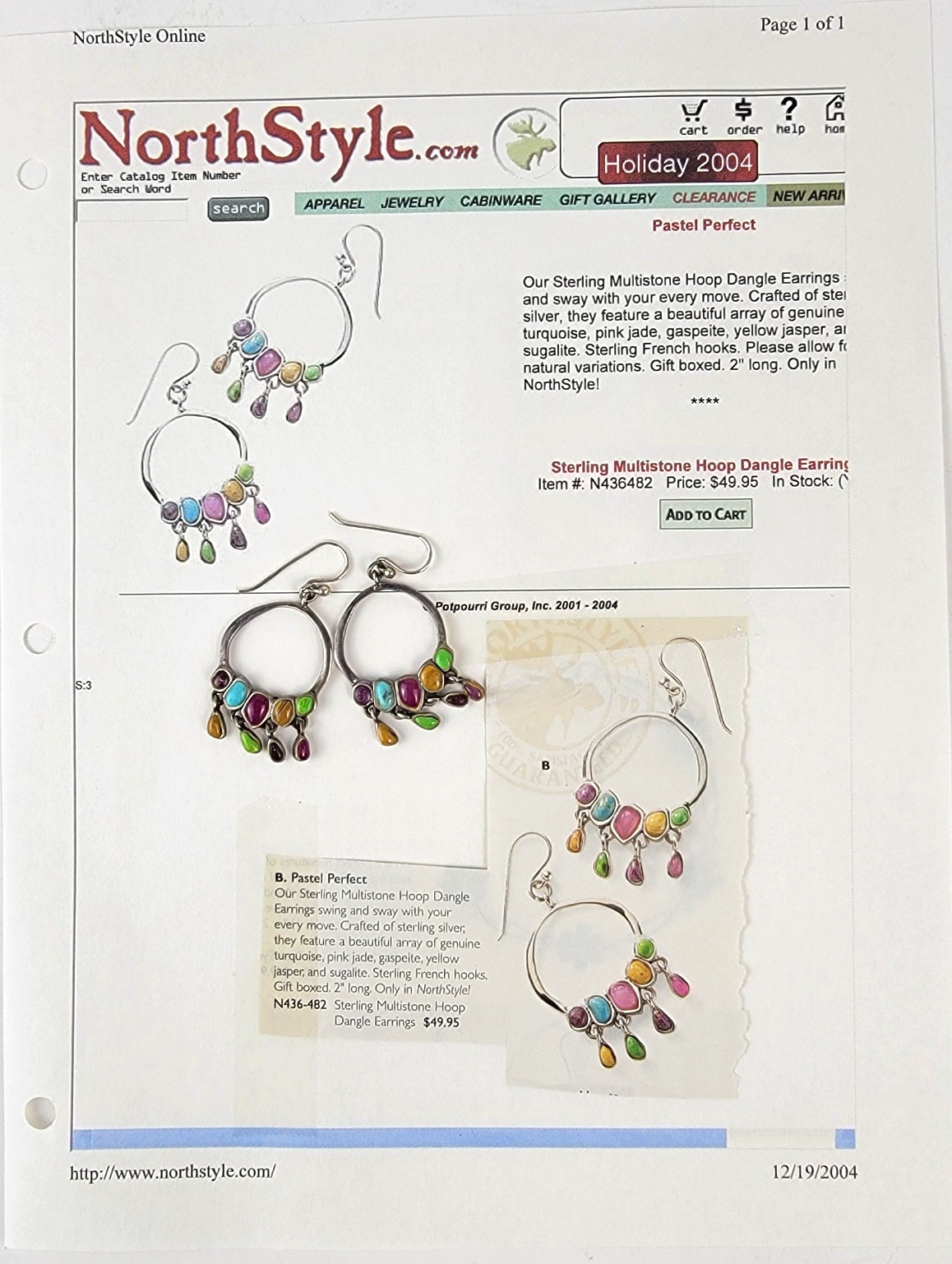 Vintage Barse Sterling Silver Multi Gemstone Earrings Artisan Dangle Turquoise
