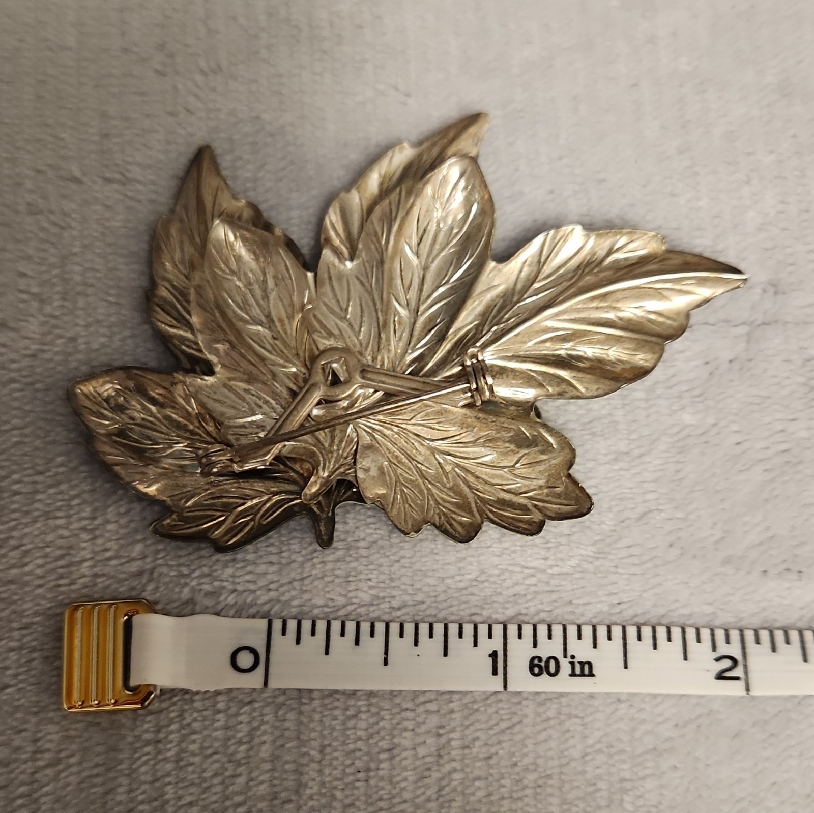 6pc Leaf Brooch & Pin Mixed Lot Gold Tone Metal Enamel White Blue Green