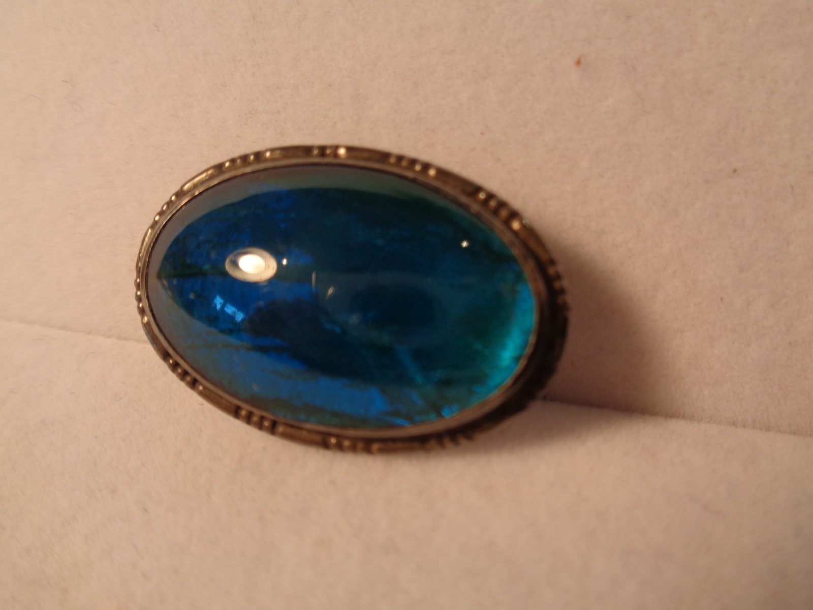 MORPHO “CVS” COLLECTORS VINTAGE SILVER BROOCH PIN. 1930s-1950s.? IRIDESCENT BLUE