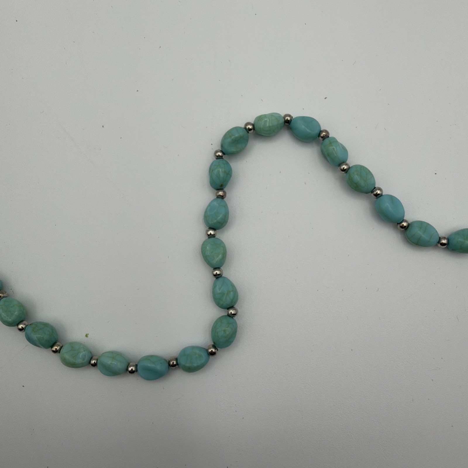 4 Pc Beaded Necklace Lot Blue White Green Black Glass Acrylic Mixed Styles