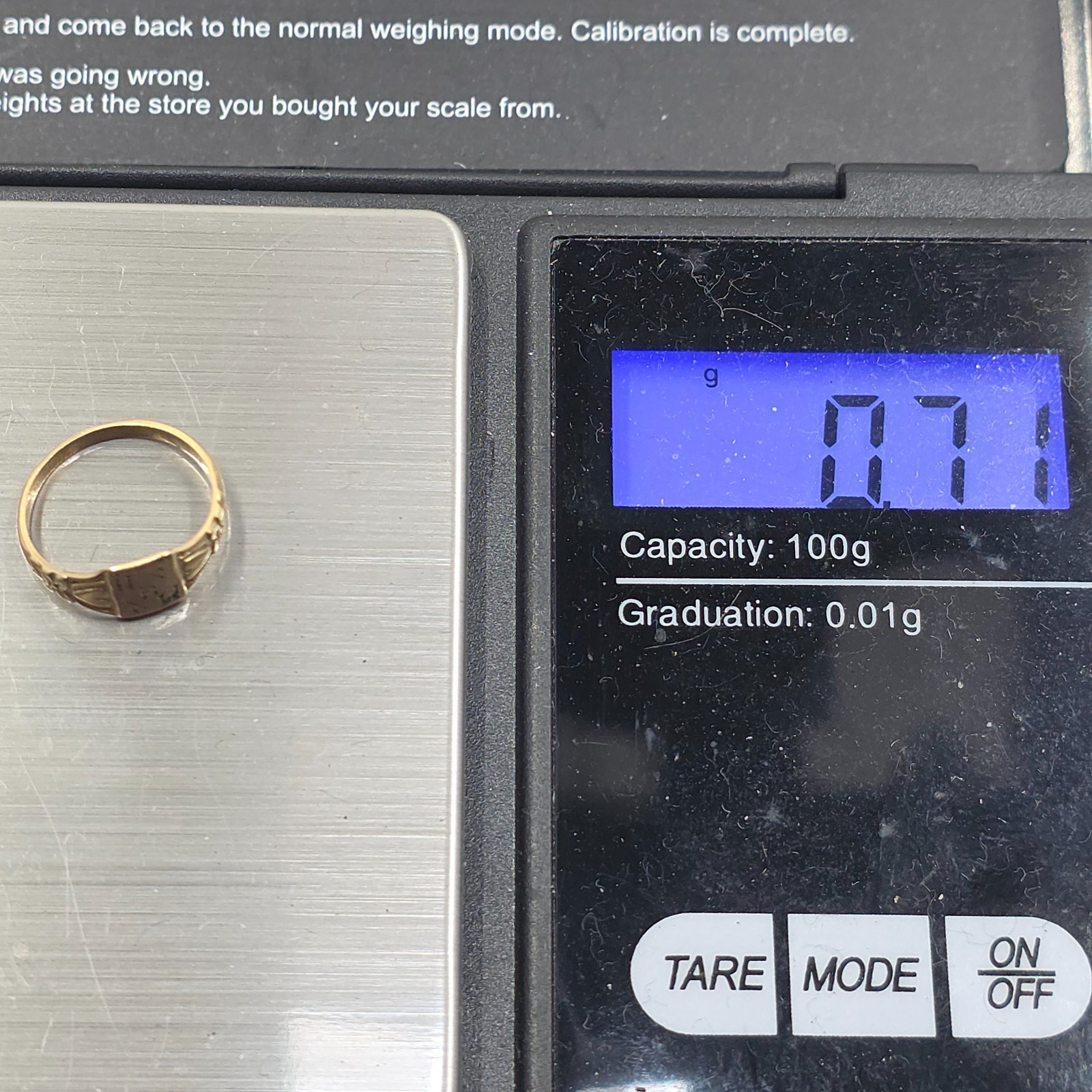 10K Gold Baby Childs Signet Ring Tiny Collectible 0.71g HRW Mono Hearts Flowers