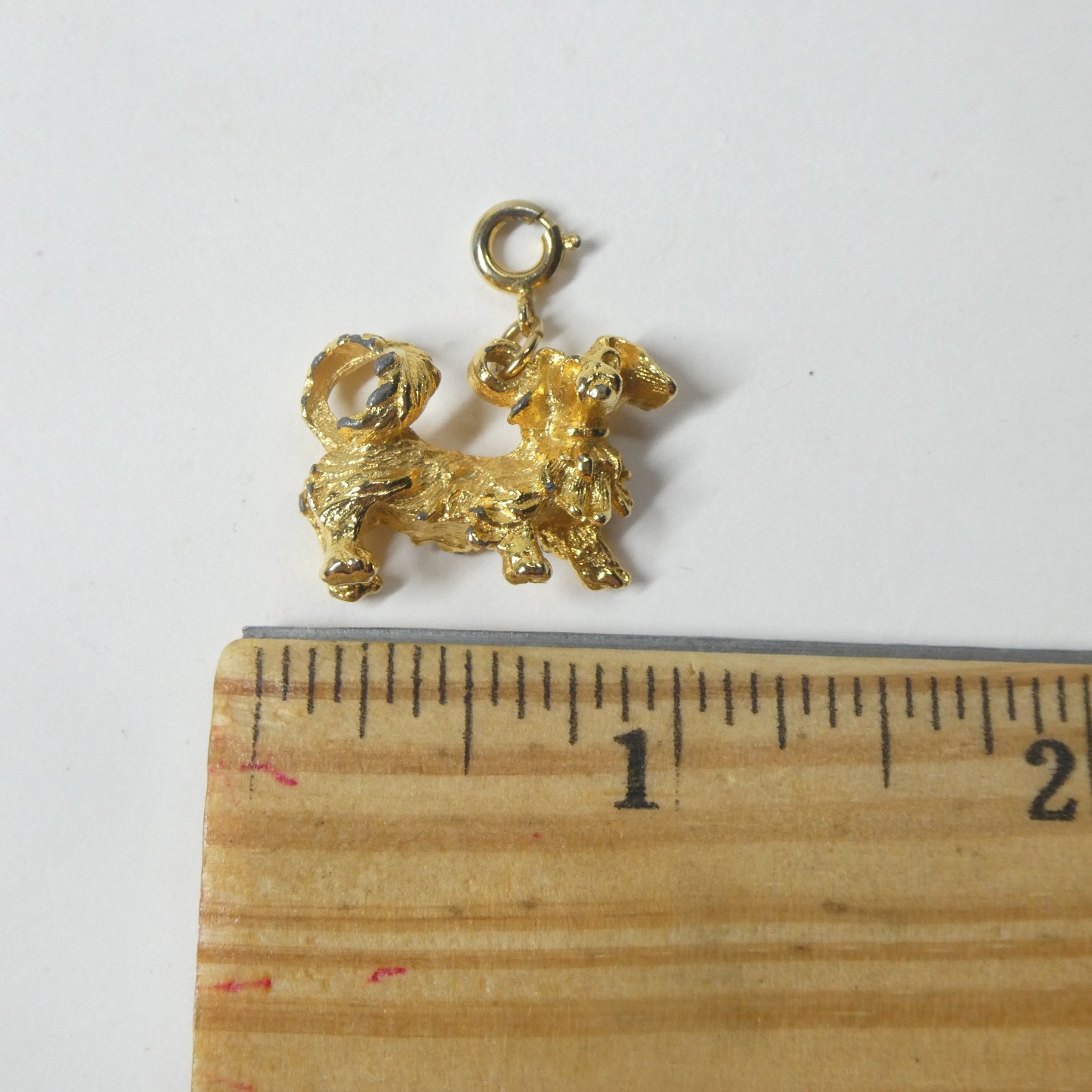 Goldtone Dog 3D Charm Pendant Vintage Coro Cellini?